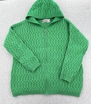 Aran Crafts Women&#39;s Irish Cable Knit Merino Wool Hooded Zip Coat Sweater... - $41.58