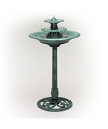 Pedestal Bird Bath 3 Tier Outdoor Fountain Garden Decor Planter Water Bi... - $71.51
