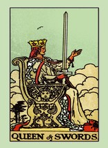 Decoration Poster from Vintage Tarot Card.Queen of Swords.Spades.Decor.11392 - £13.39 GBP+