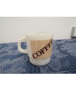 Vintage Anchor Hocking Oven Proof Coffee Mug Burlap Milk Glass  - $20.51 CAD