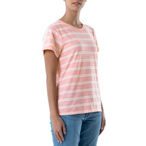 Time and Tru Women XXXL 22 Pink White Stripe Short Sleeve Slub Crew Tee Shirt - £6.73 GBP