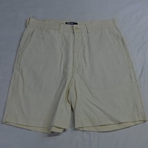 Vtg Polo Ralph Lauren 34 x 8&quot; Pale Yellow Thighs Out Flat Front Chino Shorts - £11.98 GBP