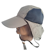 Juniper Taslon UV Cap Hat w/ Back Flap &amp; Chin Cord OLIVE Seaport Sun Pro... - $22.35 CAD