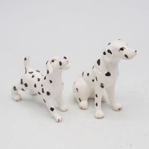 Pair Dog Figurine Porcelain Dalmatian Puppy made in Japan - $24.74
