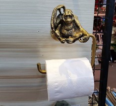 Brass Tissue Paper Holder Gorilla Monkey Vintage Toilet Wall Mounted Hom... - £74.19 GBP