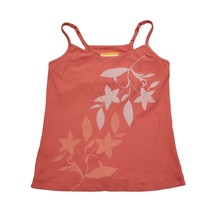 Lucy Shirt Girls S Orange Sleeveless Adjustable Spaghetti Strap Floral T... - £14.65 GBP