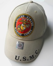 USMC US MARINE CORPS MARINES DESERT EMBROIDERED BASEBALL CAP HAT ADJUSTABLE - £11.44 GBP