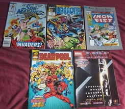 Lot of Vintage 5 Marvel Comic books / deadpool x-men iron first warheads - $14.95