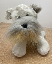 Ganz Webkinz Schnauzer 8 inch Plush Gray White Stuffed Animal Toy No Code - $10.99