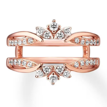  Womens Enhancer Wrap Engagement Ring Round Cut Diamond 14K Rose Gold Plated - £98.56 GBP