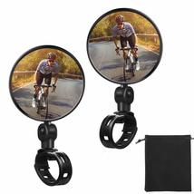 2 Pieces Bike Mirror Cycling Rear Mirror Adjustable 360 Degree Rotatable Handleb - £14.20 GBP