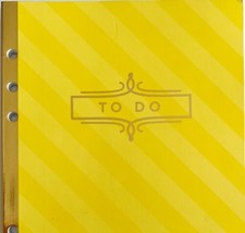 To Do Lists Journal Notebook Unused New OB 8.25 x 5.75&quot; Yellow Gold DWR1 - £6.17 GBP