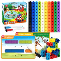 Math Cubes, Manipulatives Number Counting Blocks With Activity Snap Linking Cube - £33.69 GBP