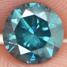 Round Shaped Diamond Fancy Blue Color SI1 Real Natural Enhanced Loose 1.37 Carat - $1,255.00