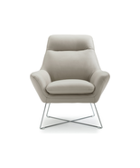 Chair Light Gray Top Grain Italian Leather Stainless Steel Legs. - £1,393.40 GBP