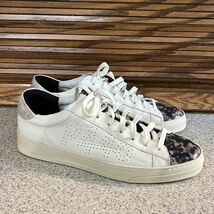 P448 Womens Jack Turtle Cream Sneakers Size 41 11 Leather Faux Fur Lined - $31.34