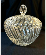 Dramatic TOWLE 25% Lead Crystal Ribbed SWIRL  Bowl w/High Dome Lid - $76.23