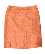 talbots skirt womens 6 petite pink orange pencil floral tulips stretch c... - £7.75 GBP