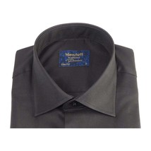 Mens 100% Cotton Shirt From Turkey Manschett by Quesste Slim Fit 4029-14 Black image 2