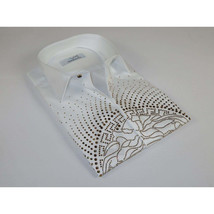 Mens CEREMONIA Shirt 100% Cotton Medusa Medallion Rhine Stones #STN 13 VRS white image 2