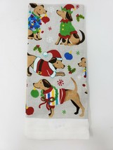 Mainstream Holiday Kitchen Dish Towel - New - Christmas Dogs - £6.28 GBP