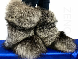Double-Sided Silver Fox Fur Stole 63' Two and 50 similar items