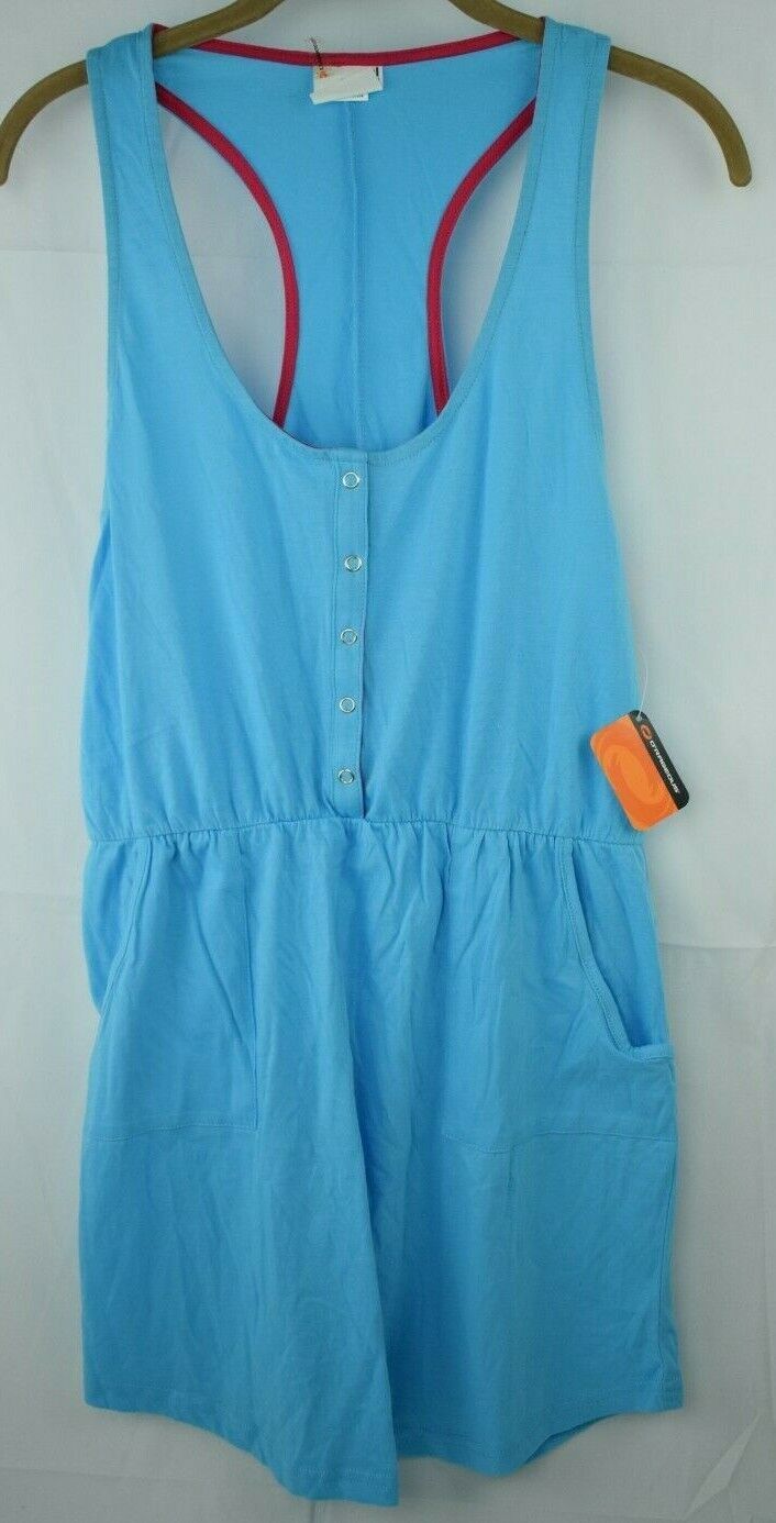 Primary image for ORageous Womens Henley Racer Tank Coverup  Size M Blue New W/ Tags