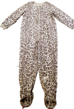 Women Nick And Nora Exotic Leopard Print Footed Pajamas 1 Piece Pockets Xl New - £21.67 GBP