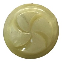 Vintage Pinwheel Carved Shank Button Pale Yellow Round 1.75 Inch - £7.96 GBP
