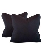 Pair Pillow Covers 18&quot; Designer P Kaufmann Waverly Black Solid Cotton - £38.14 GBP