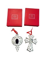 Lenox Bejeweled Spire &amp;Cross Christmas Ornament Holiday Purple Crystal - $13.14