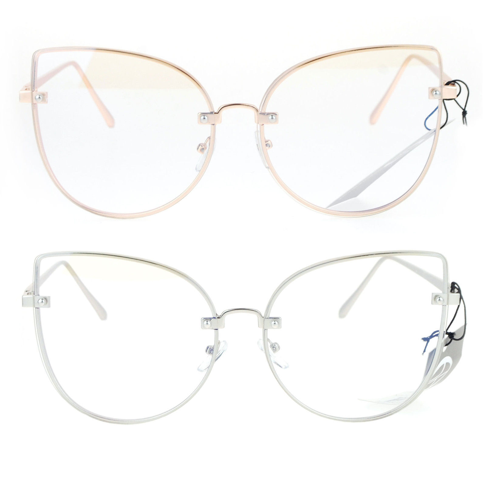 SA106 Womens Flat Panel Clear Lens Bat Shape Cat Eye Glasses - $12.95