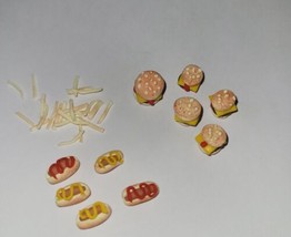 3d Nail Art Charms Grilled Food Hot Dogs Cheeseburgers Fries Rhinestones - £7.59 GBP
