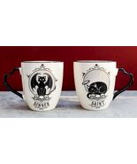 Set Of 2 Wicca Witching Hour Angel Saint Or Sinner Devil Cats Porcelain ... - $41.79 CAD