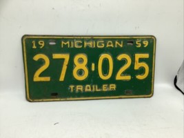 Michigan 1959 A TRAILER License Plate # 278-025 - $19.17 CAD