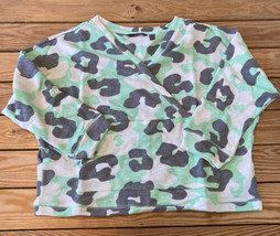 Anybody NWOT Women’s French Terry Animal Camo Surplice Pullover size S Green DC - £12.50 GBP