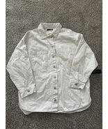 NEW Black Tape Women&#39;s Off White Two Patch Chest Pockets Cotton Shacket ... - $82.81 CAD