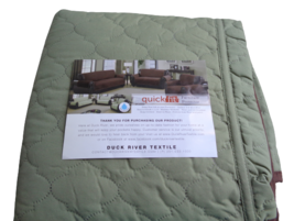 New Sage Green Chocolate Brown Waterproof Quilted Reversible Chair Cover Pockets - £12.58 GBP