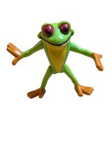 Rainforest Cafe 3.5&quot; Cha&#39; Cha&#39; The Green Tree Frog Jointed PVC Figure - £6.58 GBP