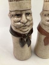 Vintage Sittre Ceramic French Chef Salt Pepper Shakers Set Missing Stopp... - £38.82 GBP