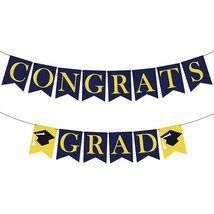 Felt, Congrats Grad Graduation Banner - No Diy, Congratulation Banner  - £15.12 GBP
