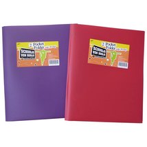 Office Max Plastic 2-Pocket Folders with Metal Fastener Clasps, 9 1/2&quot; x... - £1.96 GBP