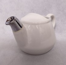 Hall China London Teapot White Chrome Spout 2528 - £19.61 GBP