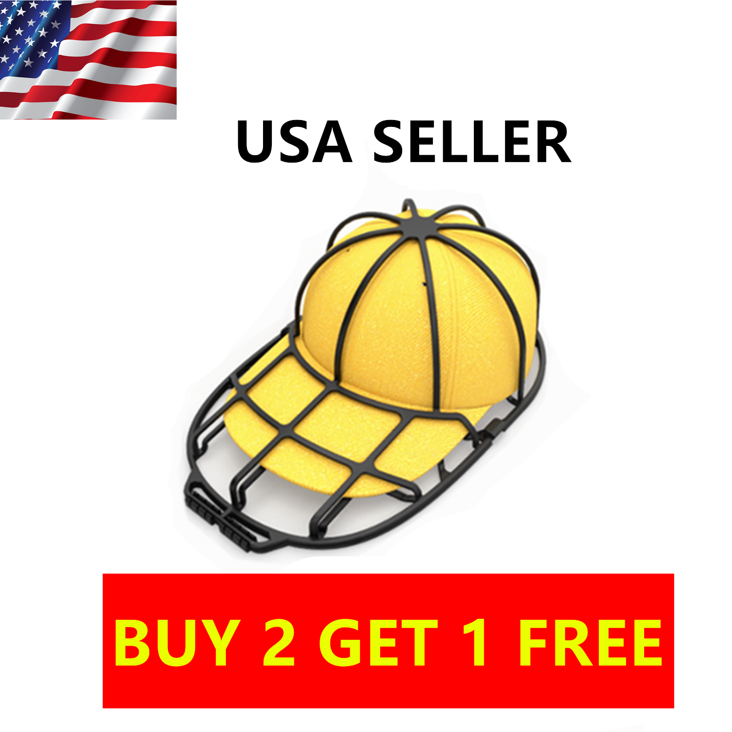 Hat Washer Baseball Cap Cleaner Machine Washing Cage Holder Frame Net-US... - $8.80