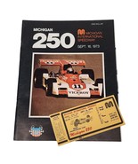 1973 Michigan 250 USAC Program &amp; Ticket Mario Andretti Al &amp; Bobby Unser - $645.11 MXN