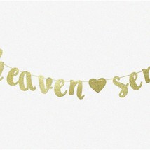 Celestial Sparkle Baby Shower Banner - Heavenly Gold Glitter Party Decor - $27.71