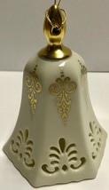 Lenox Annual Christmas Ornament ~ 1990 Pierced Bell Porcelain ~ Boxed ~ Vintage - £14.17 GBP