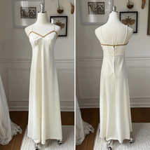 Vintage 70s Montgomery Ward Ivory A-line Maxi Dress S - $40.50