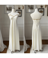 Vintage 70s Montgomery Ward Ivory A-line Maxi Dress S - $56.76 CAD
