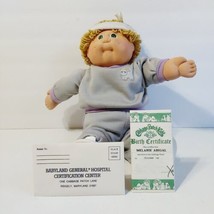 Vintage 1978 1982 Cabbage Patch Kids Doll Green Eyes Blonde Light Blue Sig OAA - £15.76 GBP